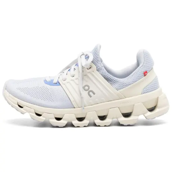 On Cloudswift 3 Anti Slip Wear Resistant Low Top Casual Running Shoes Women's White Blue