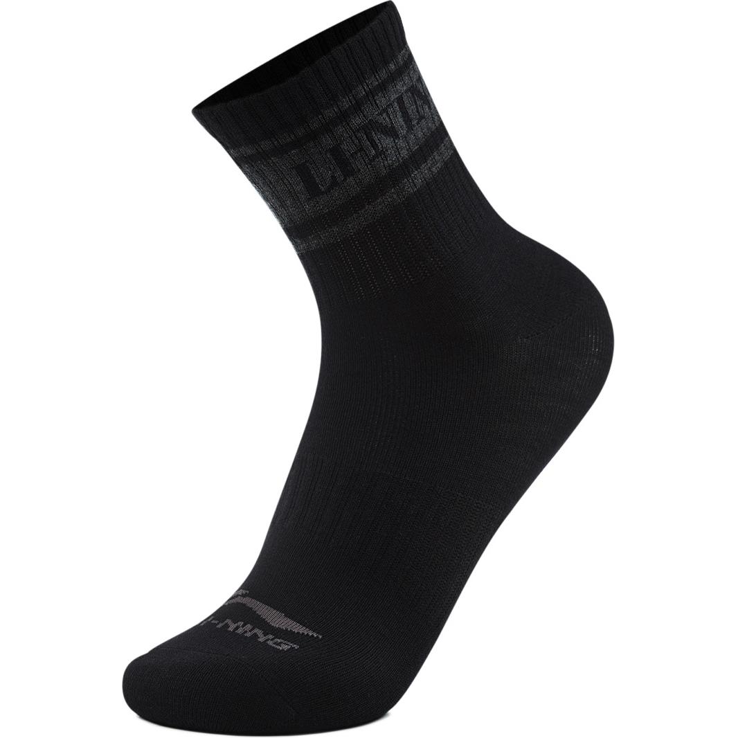 Li Ning Sports Trendy Collection Crew Socks Unisex 1 Pack Black