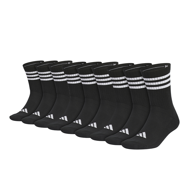 Adidas CUSHIONED CREW Socks Unisex 3 Pack Black/White