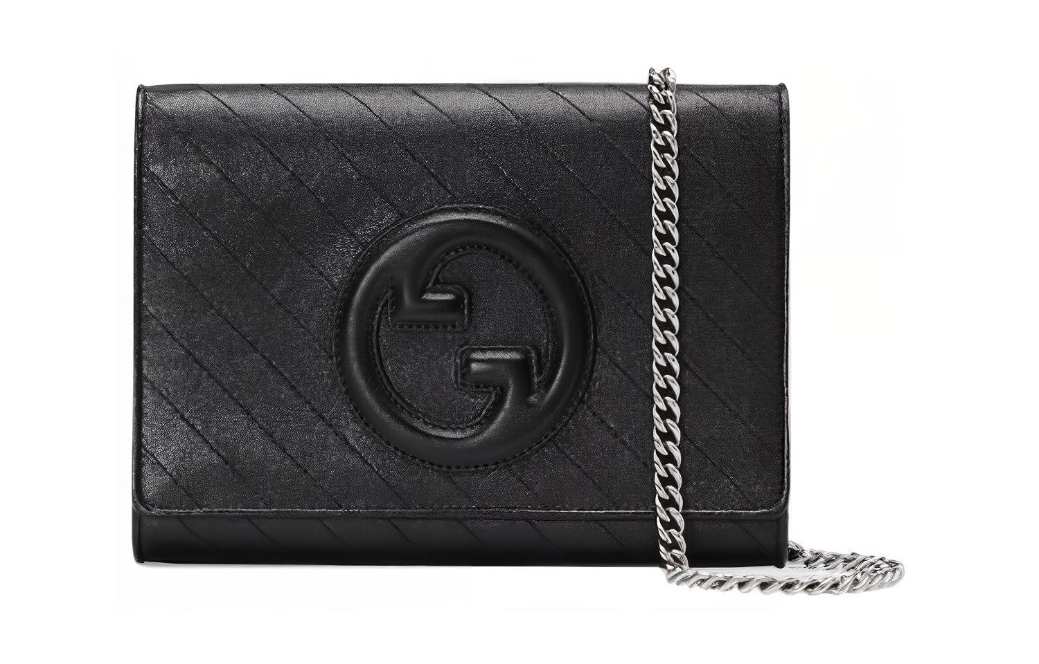 GUCCI Blondie Leather Wallet Women's Black