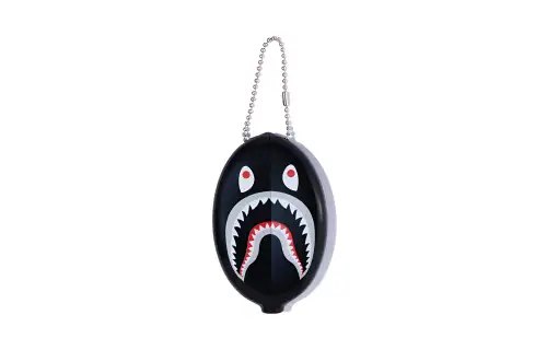A BATHING APE Shark PVC Coin Box Coin Purse Regular Men's Black