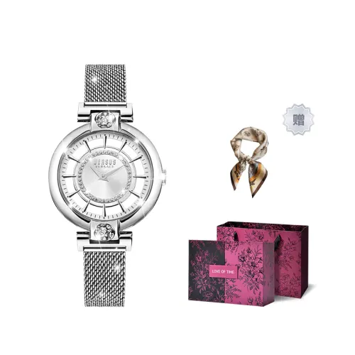 VERSUS Versace, quartz watch strap stainless steel, dial, women's watch, gift box, Ferris wheel, quartz mechanism, roses