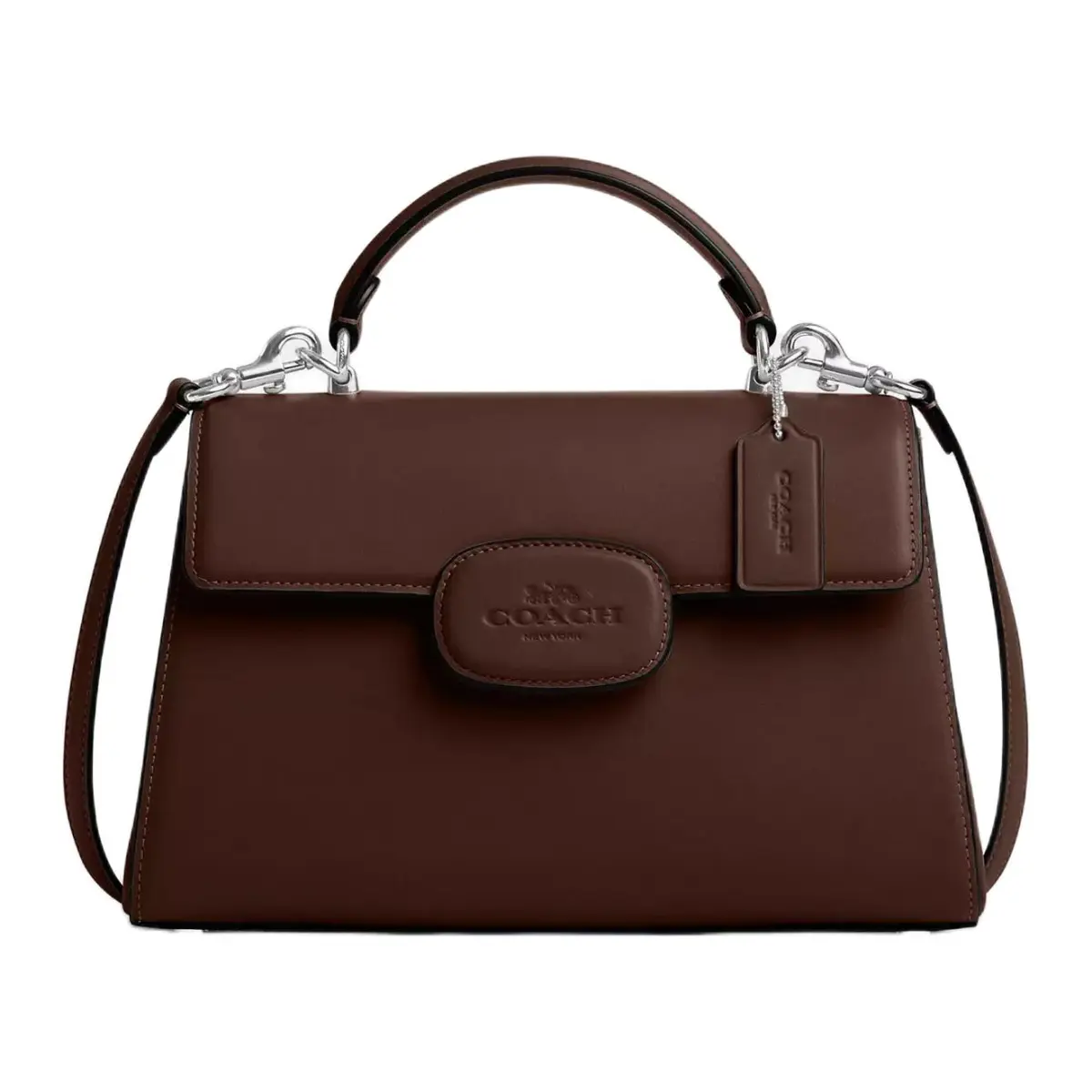 COACH Eliza Refined Calfskin Shoulder Bag, Crossbody Bag, Handbag Large Women's Maple