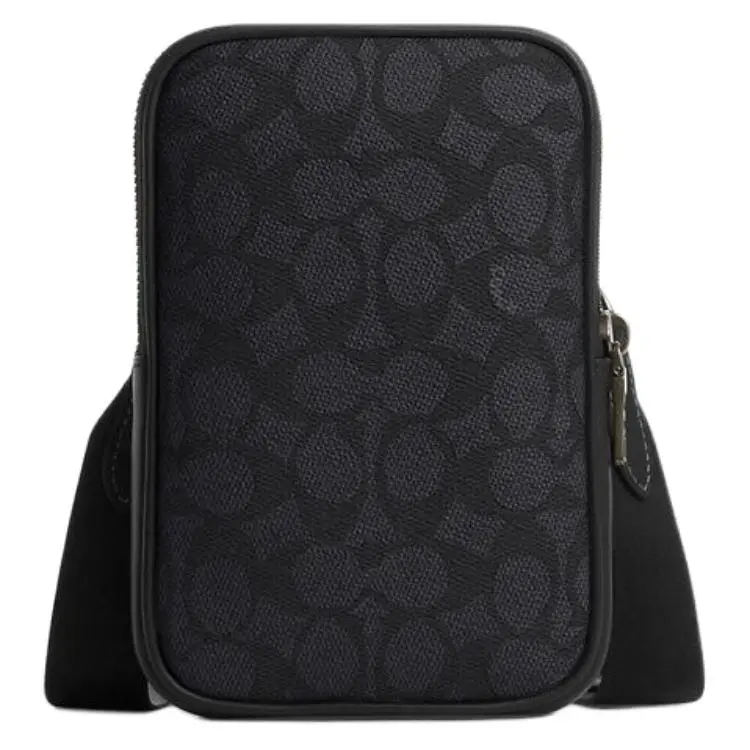 COACH Observed By Us Coated Canvas Shoulder Bag, Crossbody Bag Mini Men's Charcoal & Black
