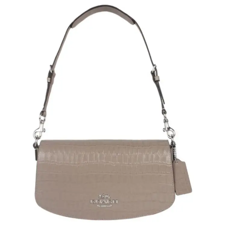 COACH Leather Handbag, Shoulder Bag Medium Women's Gray