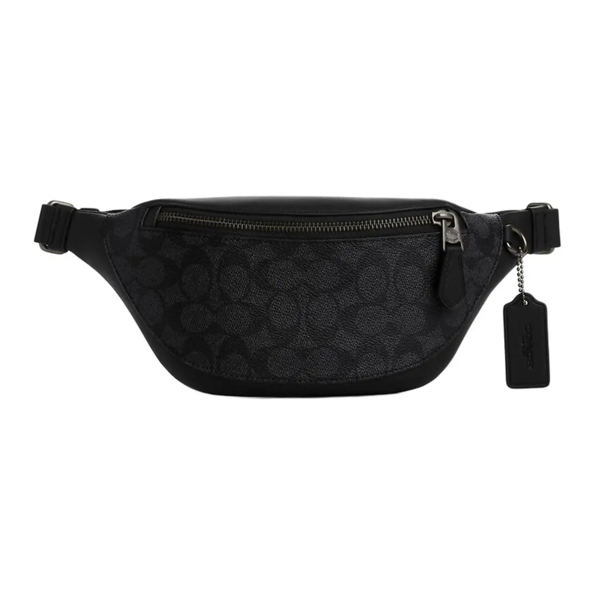 COACH Warren Coated Canvas With Leather Fanny Packs Large Men's Charcoal & Black