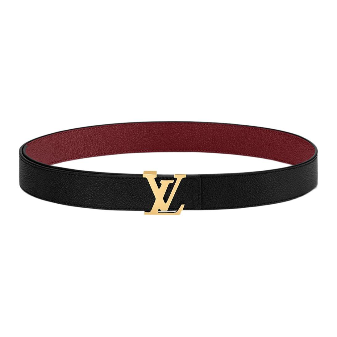 Женский ремень Louis Vuitton Heritage (черно-красный)