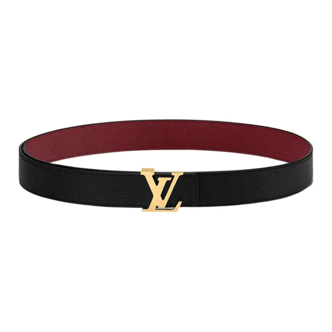 LOUIS VUITTON Heritage Leather Hardware Accessories Leather Belts Women's Black/Red