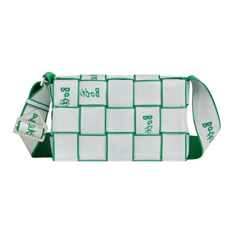 Bottega Veneta Polyester Woven Bag, Shoulder Bag, Crossbody Bag Unisex White/Parrot Green