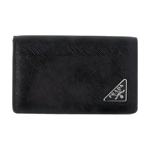 PRADA Saffiano Leather Card Holder Men's Black