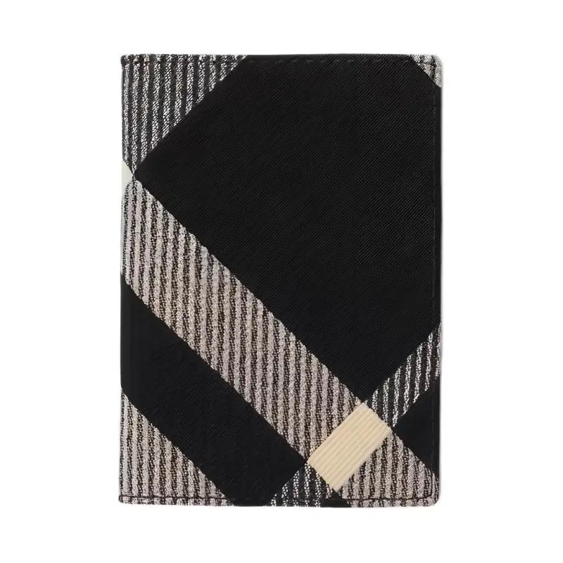 Burberry Polyester Cotton Card Holder Men's Black & Calico