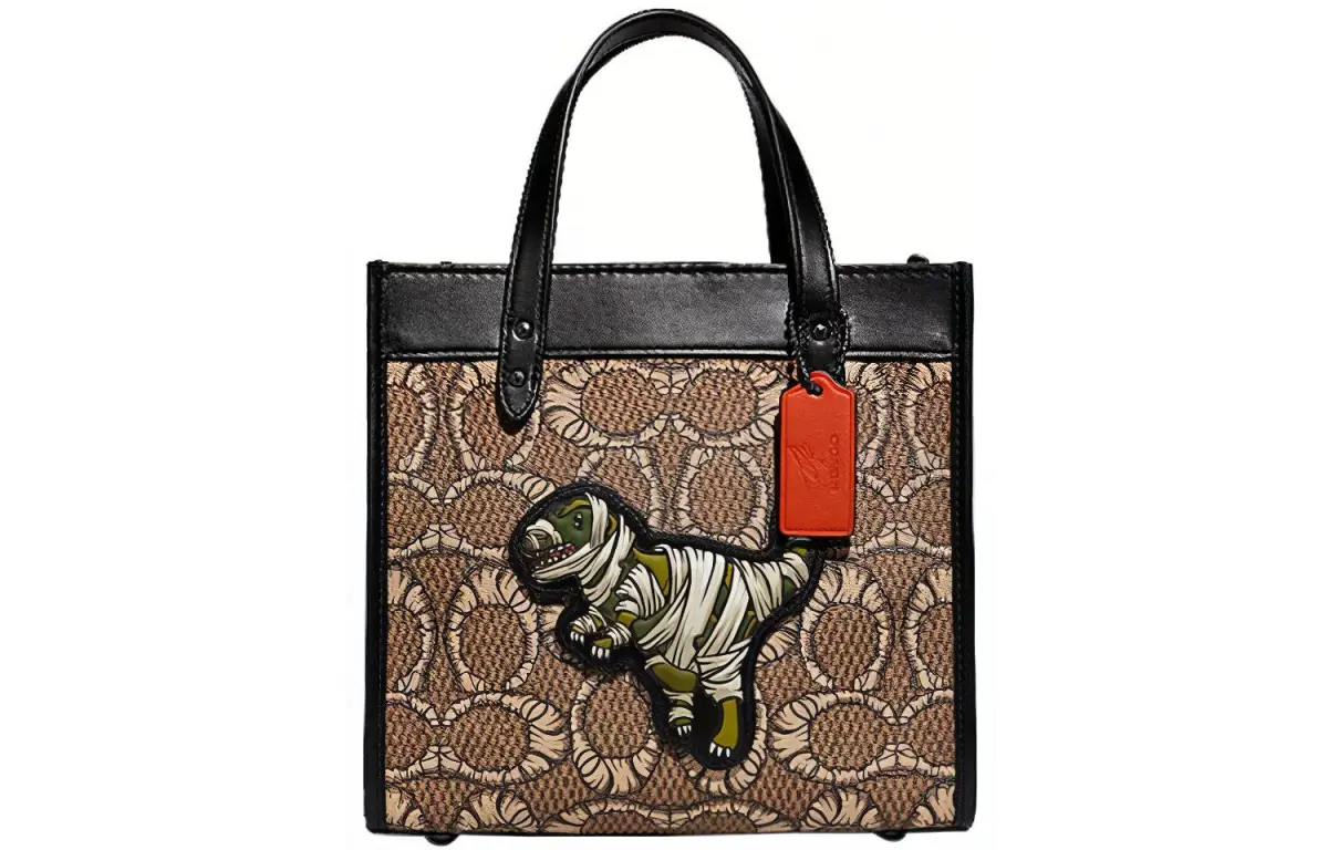 COACH Field Cow Leather Handbags Small Unisex Brown Black