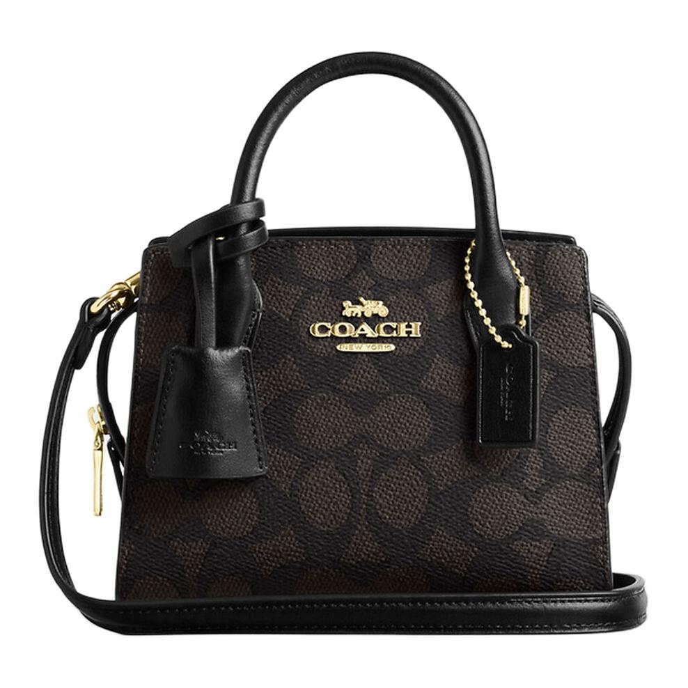 Женская сумка COACH Andrea 16 (орехово-черная)