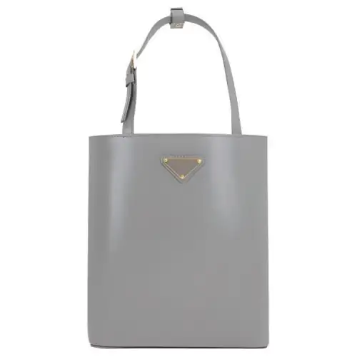 PRADA Polished Calfskin Shoulder Bag, Crossbody Bag, Handbag Women's Gray