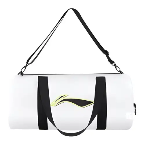 Li Ning Polyurethane Table Tennis Bag, Bucket Bag, Handbag, Shoulder Bag, Crossbody Bag Regular Unisex White