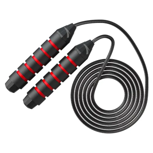Non-slip wear-resistant shock-absorbing jump rope for teaching maths, steel wire for adults PVC, black handle