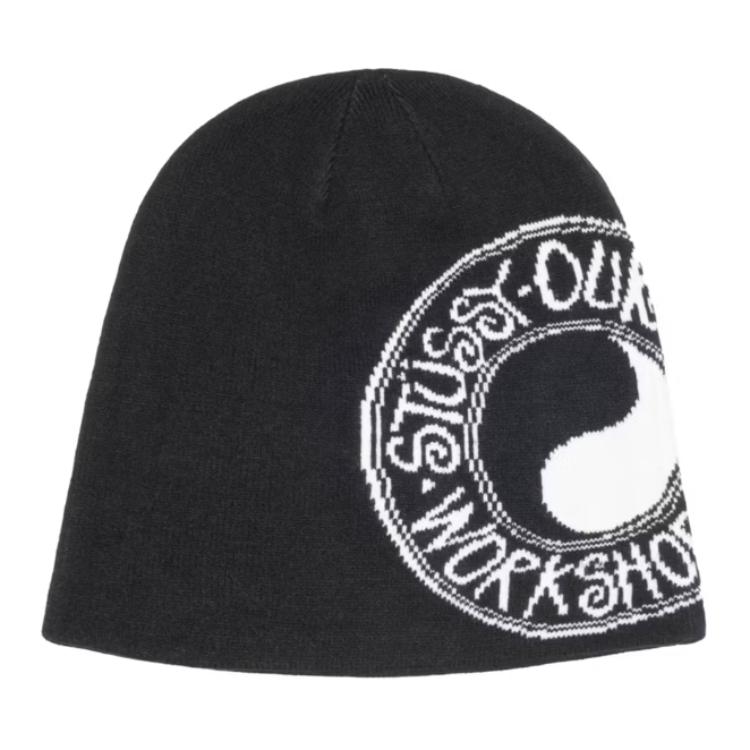 Шапка Stussy с круглой макушкой (черная)