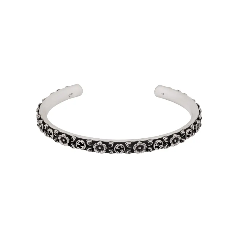 GUCCI Sterling Silver Interlocking G Bracelet