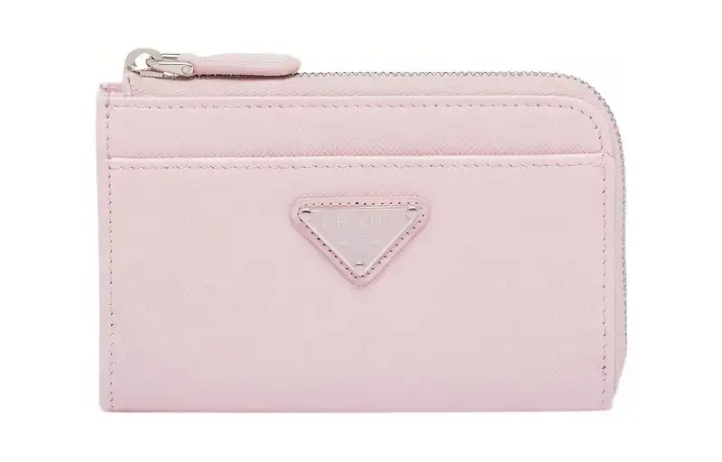 PRADA Saffiano Leather Key Pouch Women's Pink