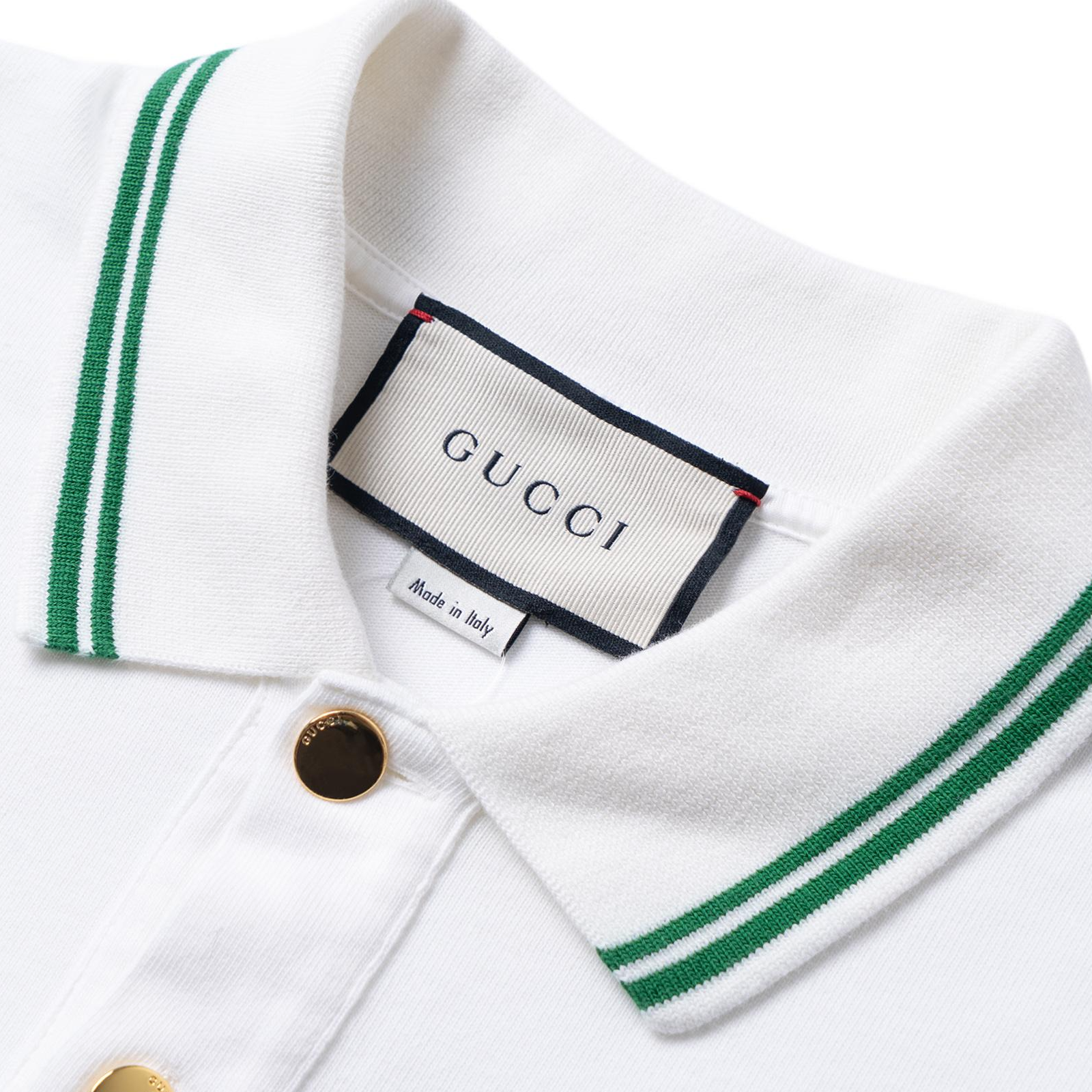 Мужская футболка-поло Gucci Polo (белая) — фото 10