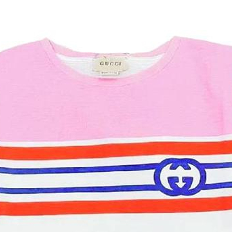 Мужская футболка Gucci GUCCIT SS22 Logo (розовый) — фото 3