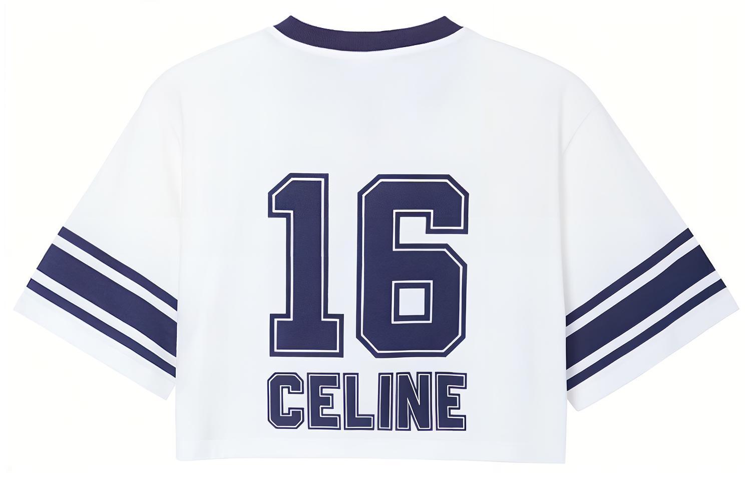 Женская футболка CELINE FW22 T (темно-синяя) — Темно-синий — фото 2