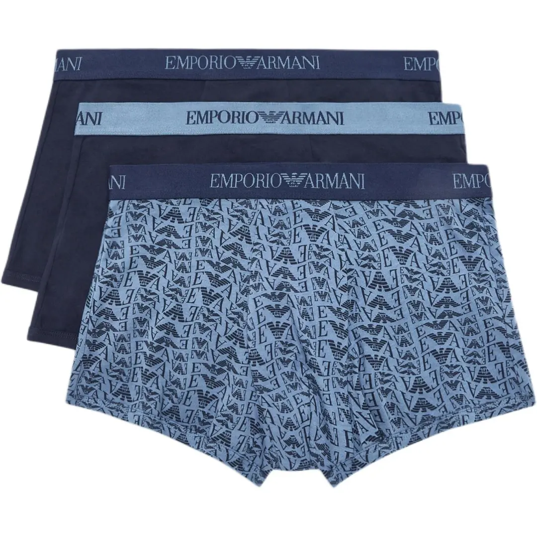 EMPORIO ARMANI Three-pack Of Pure Cotton Boxer Briefs