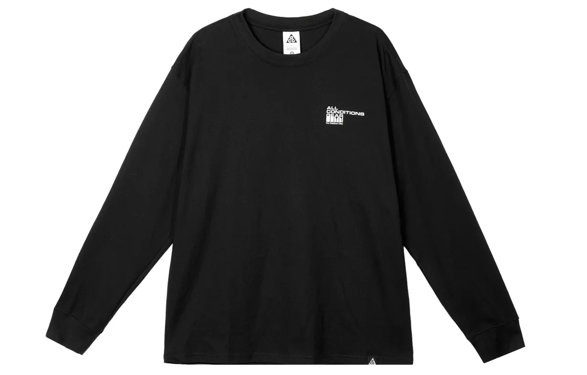 Nike ACG T-Shirts Men's Black Crew Neck Moderate Straight Fit