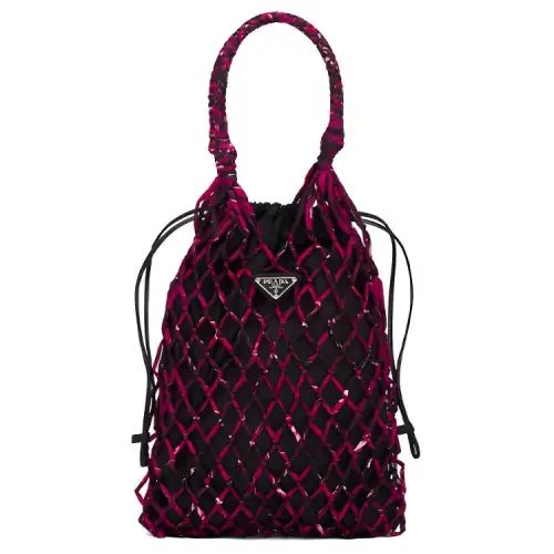 PRADA Nylon Handbag, Crossbody Bag Women's Fuchsia