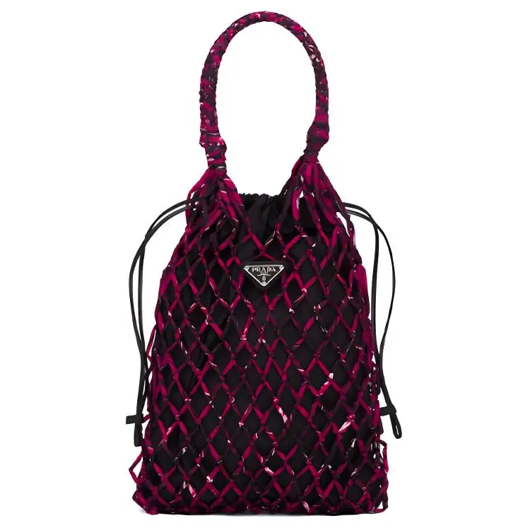 PRADA Nylon Handbag, Crossbody Bag Women's Fuchsia