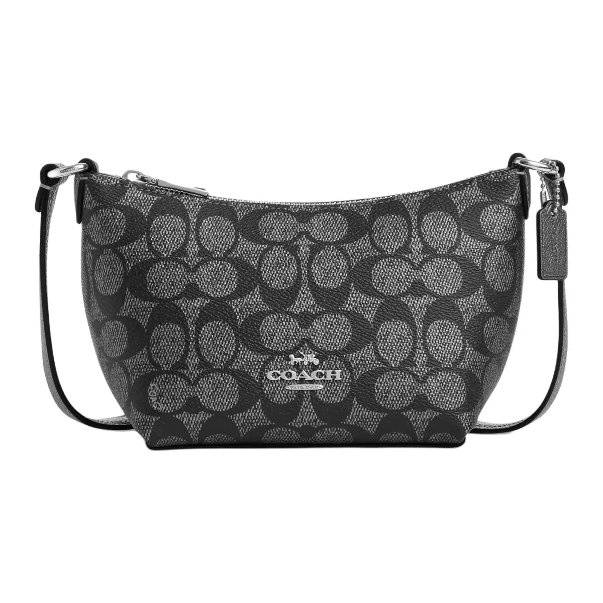 COACH Zip Top Crossbody Coated Canvas Crossbody Bags Mini Women's Bronze
