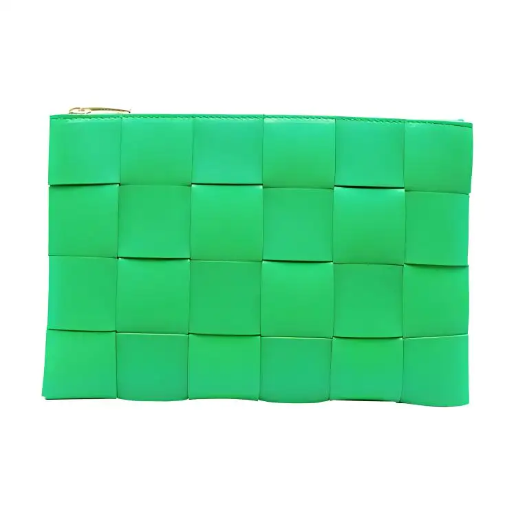 Bottega Veneta Cow Leather Clutch Wallet Women's Green