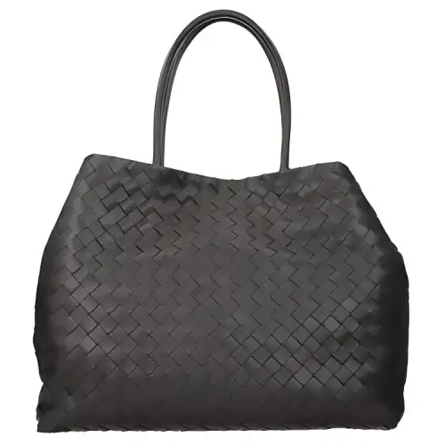 Bottega Veneta Leather One Shoulder Handbag Women's Graphite Gray