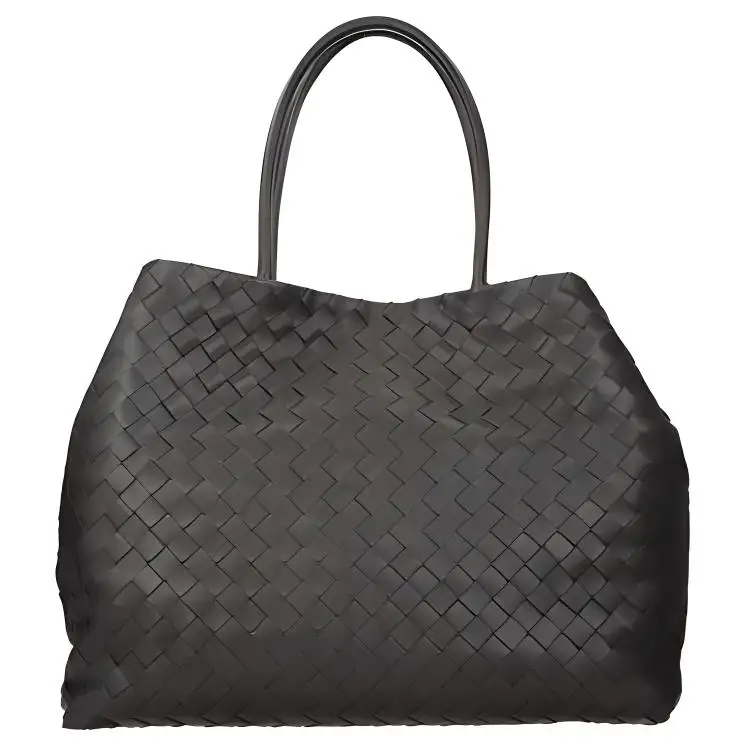 Bottega Veneta Leather One Shoulder Handbag Women's Graphite Gray