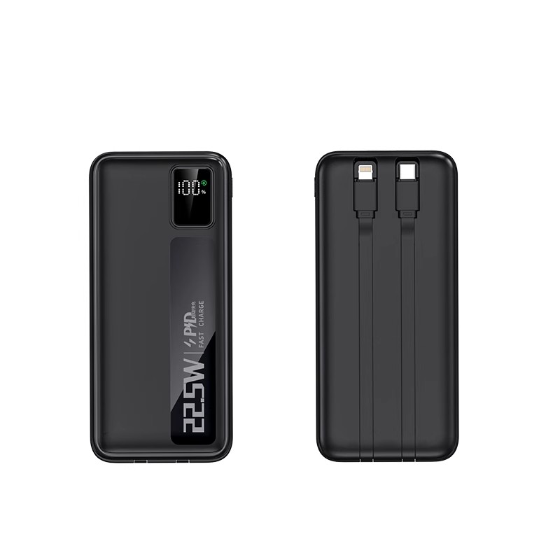STEWPIGO power bank 20000mAh 22.5W super fast charge comes with dual wires large capacity student ultra-thin compact portable mini suitable for Apple Android Huawei Xiaomi mobile power supply DX68