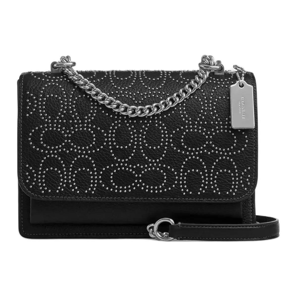 COACH Klare Pebbled Leather Shoulder Bag, Crossbody Bag Small Women's Black