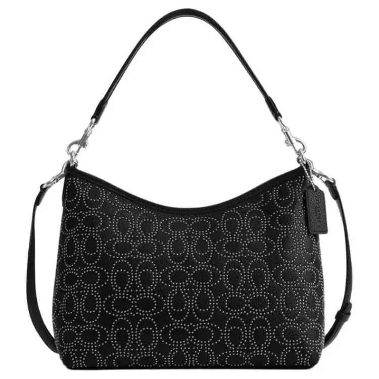 COACH LAUREL Pebbled Leather Shoulder Bag, Crossbody Bag, Handbag Large Women's Black