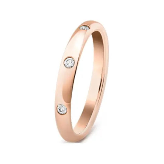 Van Cleef & Arpels Tendrement Collection 18K Gold Diamond Rings Unisex Rose Gold