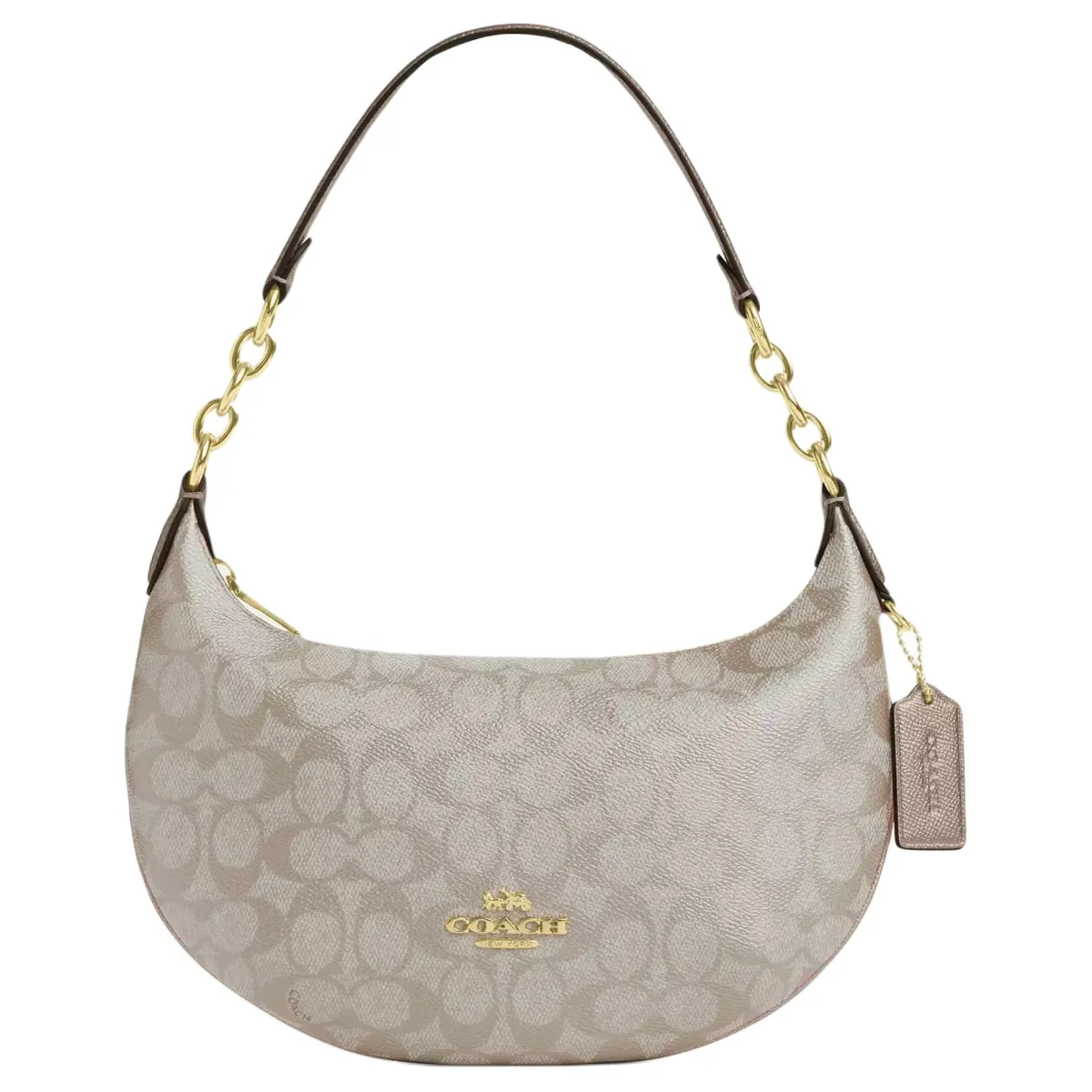COACH Payton Coated Canvas Portable Shoulder Bags Large Women's Champagne