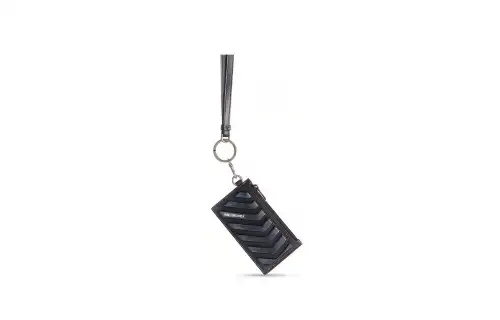 Balenciaga Car Grained Calfskin Card Holder Men's Black