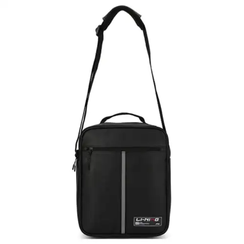Li Ning Fabric Crossbody One Shoulder Handbag Unisex Black