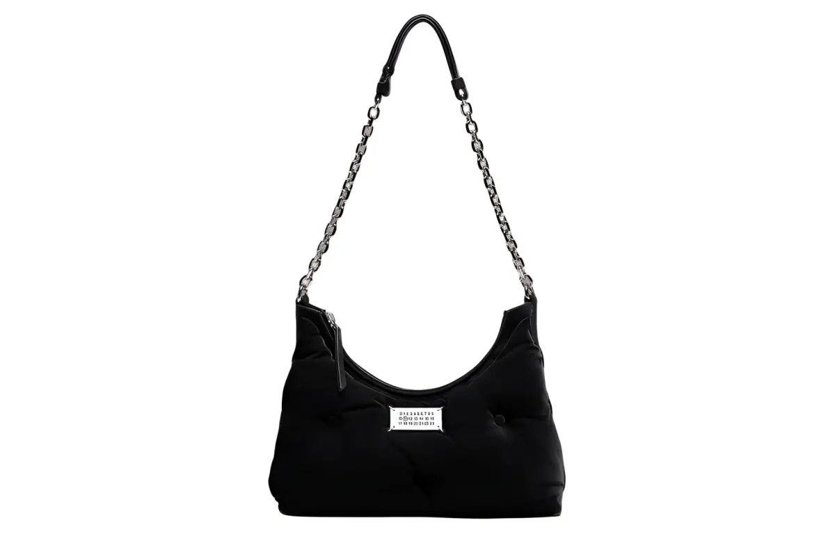 Maison Margiela Velvet Hobo Bag, Handbag, Shoulder Bag Small Women's Black