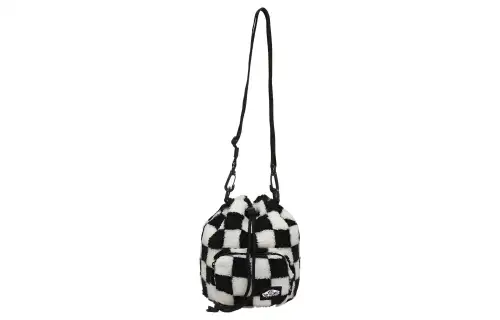 Vans Black White Checkerboard Polyester Shoulder Bag, Crossbody Bag Regular Unisex