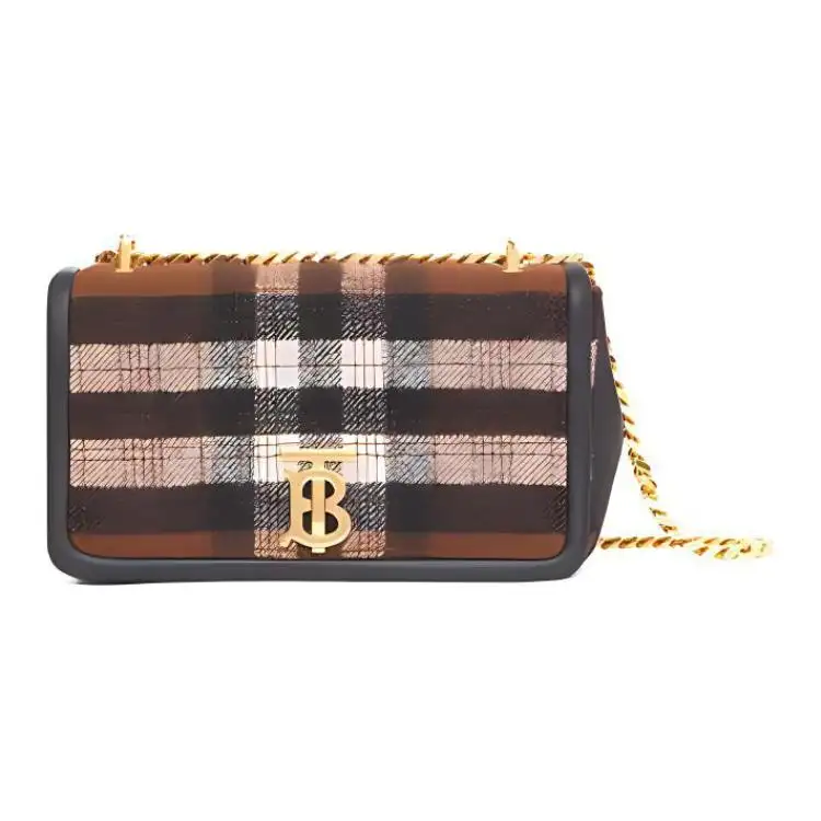 Burberry Lola Bag Cashmere With Sheepskin Shoulder Bag, Crossbody Bag Women's Tan