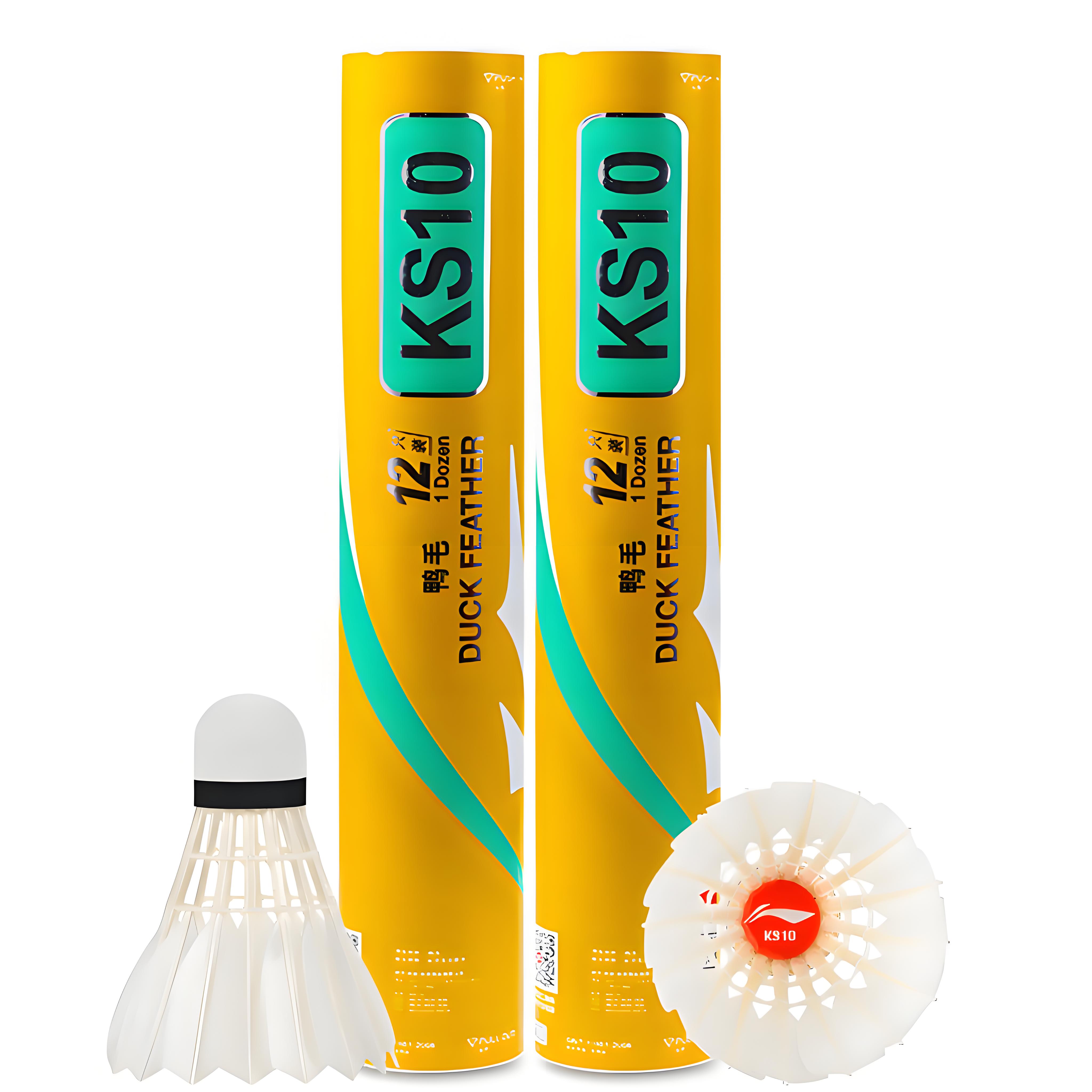Li Ning x Kason KS10 Duck Feather Shuttlecock 12 Pack All Round Duck Feather Indoor And Outdoor Shuttlecocks