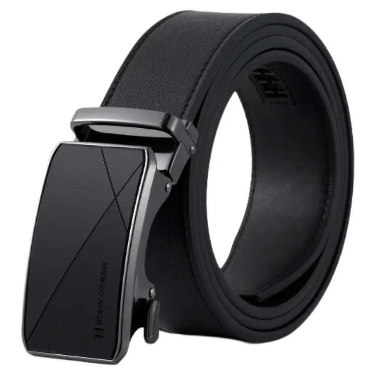 HLA Split Cow Leather Zinc Alloy Leather Belts Men's Width 3.5cm
