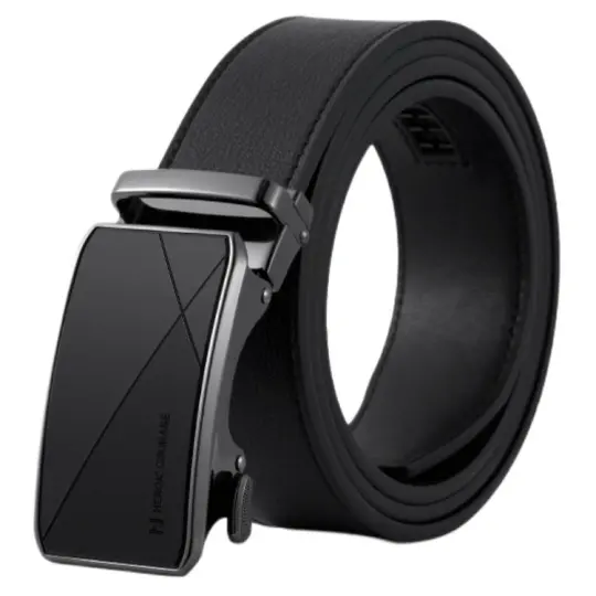 HLA Split Cow Leather Zinc Alloy Leather Belts Men's Width 3.5cm