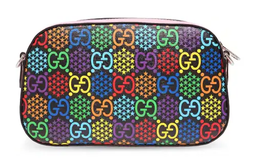 GUCCI Leather Camera Bag, Shoulder Bag, Crossbody Bag Small Women's