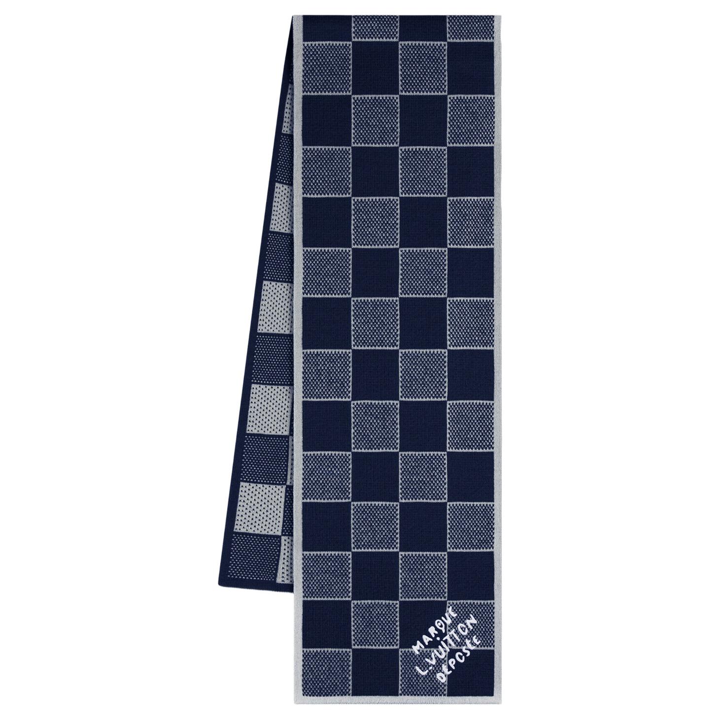 Мужской шарф Louis Vuitton Damier (военно-морской синий)