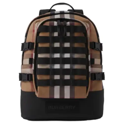 Burberry Cotton Backpack Men's Birch Brown